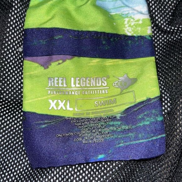 Reel Legends Men's Multicolor Performance Outfitters Swim Board Shorts XXL - Picture 8 of 10